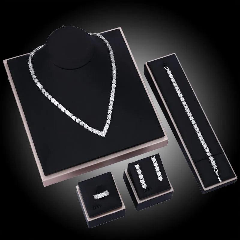 4-teiliges Set Zirkonia Schmuck